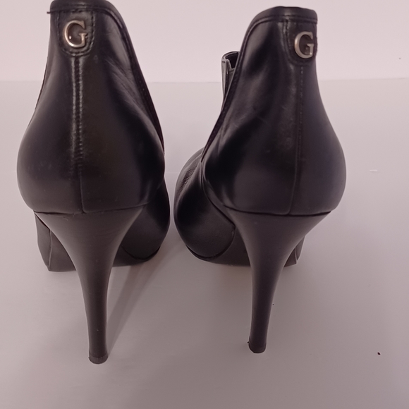 GUESS high stacked heels Size 9 black elastic leather - Picture 4 of 9